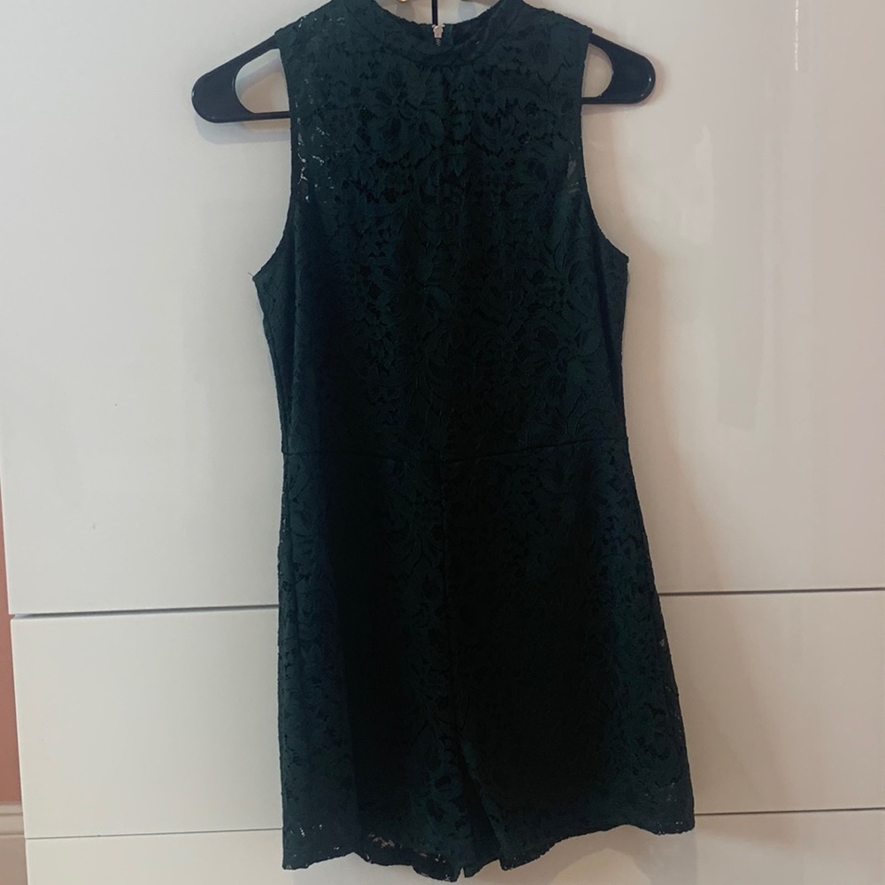 Garage Dark Green Lace Romper Size L
